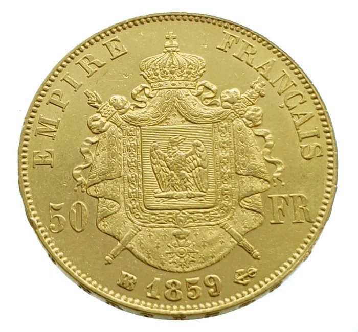 Frankreich. Napoléon III. (1852-1870). 50 Francs 1859-BB, Strasbourg