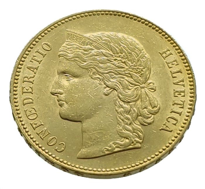 Switzerland. 20 Francs 1896 B (Bern) Helvetia