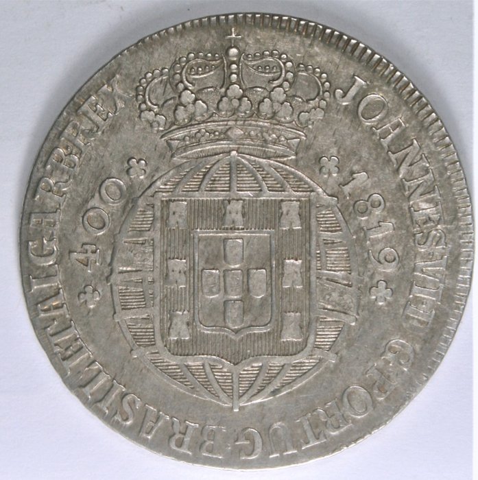 Portugal. D. João VI (1816-1826). Cruzado Novo (480 Reis) 1819 - Coroa Alta - Cruz Irradiada