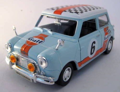 Motormax - 1:18 - Morris Mini Cooper #6 "Gulf Liverly" 1966 - Limited Edition