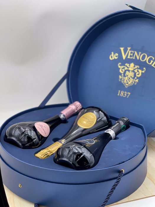 De Venoge, "Princes": Rosé & Banc de Blancs & Blanc de Noirs - Champagne - 3 Flasker  (0,75 l)