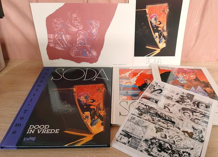 Soda 8 - Dood in vrede - Luxe gesigneerde grote uitgave + 2 x hc plus extra prent - Eerste druk - (1993/1996)