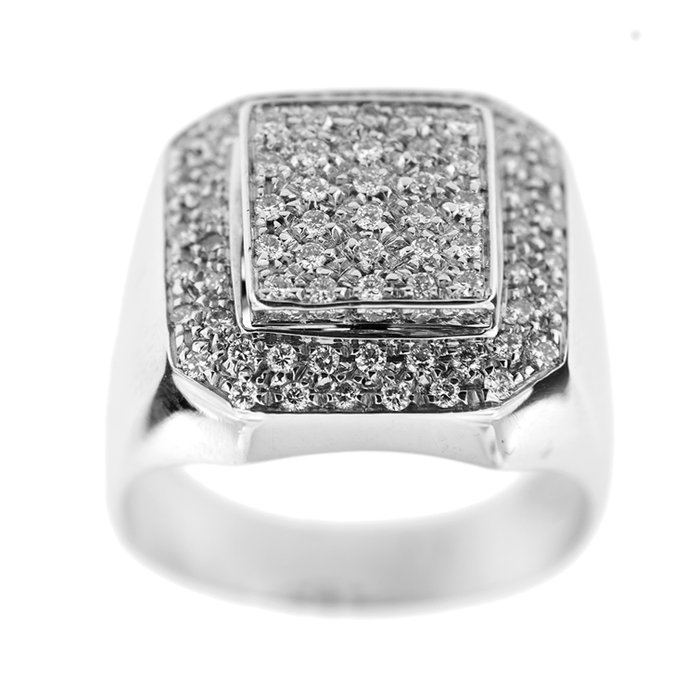 Preview of the first image of 18 kt. White gold - Ring - 0.73 ct.
