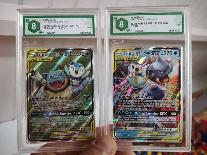 The Pokémon Company - Graded Card Blastoise & Piplup GX Tag Team 215/236 and 038/238 - 2019