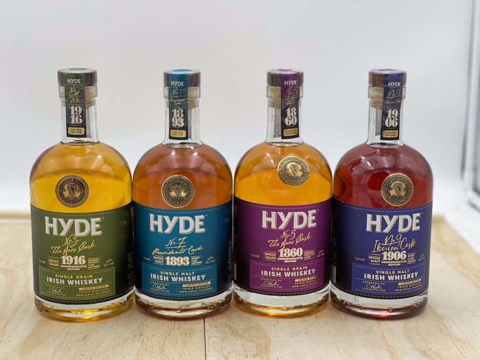 Hyde '1916' Single Grain - '1893' Sherry - '1860' Single Grain Burgundy - '1906' Port  - 700ml - 4 buteleki