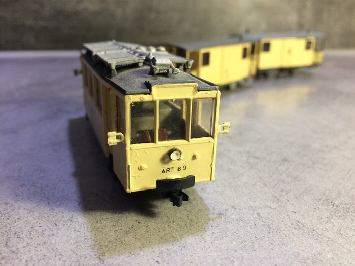 Jocadis H0m - SA81003/81200 - Railcar, Wagon - Tram type AR and 2 wagons - SNCV