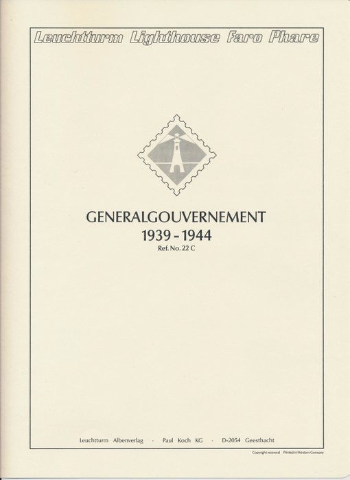Generalgouvernement 1939/1945 - Complete quality collection on Leuchtturm album pages with Deutsche Post im Osten - und dem guten Satz Michel Nr. 14 - 39