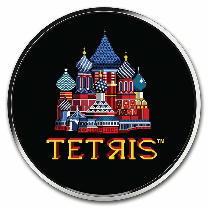 Niue. 2 Dollars 2021 Tetris St. Basil's Cathedral Colorized in Slab - 1 oz