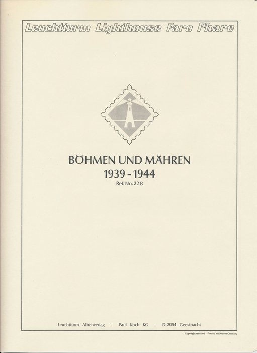 Bohemen en Moravië 1939/1945 - Complete quality collection on Leuchtturm album pages - mit dem guten Satz Michel Nr.  1 - 19