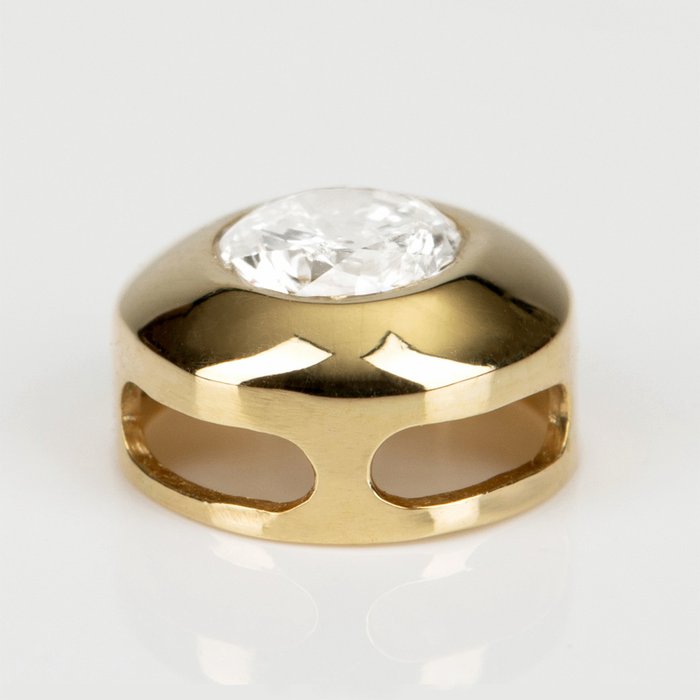 Image 3 of Hauszertifikat Solitär - 14 kt. Yellow gold - Necklace with pendant - 0.20 ct Diamond