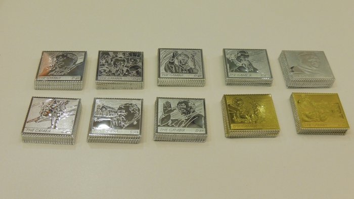 Gambie 2005 - 100 Gold and Silver stamps pope john paul