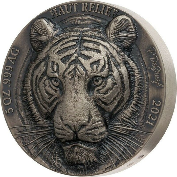 Elfenbeinküste. 5000 Francs 2021 Big Five – Tiger- 5 Oz