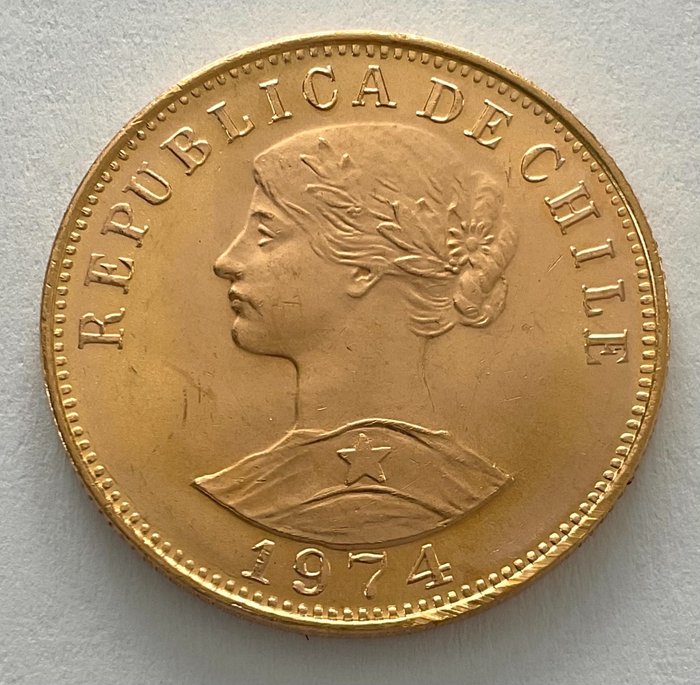Chili. 50 Pesos 1974 - Cinco Condores