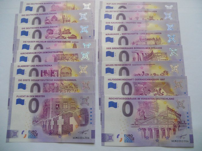 European Union - 16 x 0 2021 - Souvenir banknotes - Nur MDM - Edition