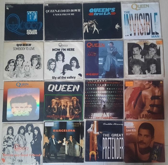 Queen & Related - 16 of Queen's greatest hits on vinyl singles! - Multiple titles - 45 rpm Single - 1974/1989