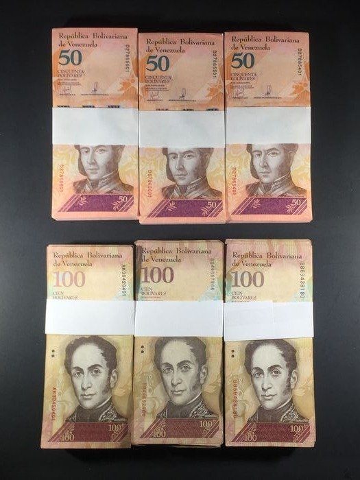Venezuela - 600 banknotes 2007-2018  -  6 original bundles