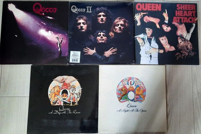Queen - The first 5 studio albums of Queen! - Multiple titles - LP's - 1973/2011