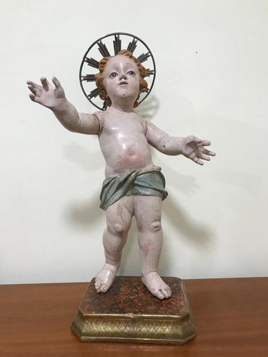 Beeld, Baby Jezus zegen - Barok - Hout - Midden 18e eeuw