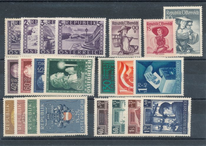 Autriche 1947/1954 - Complete collection on small cards
