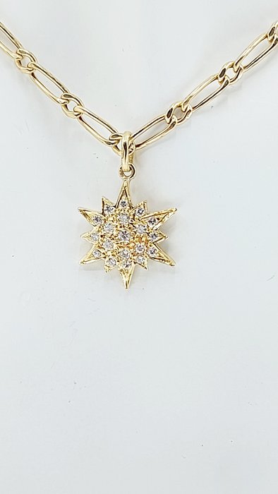 Preview of the first image of 18 kt. Gold - Necklace with pendant - Diamonds.