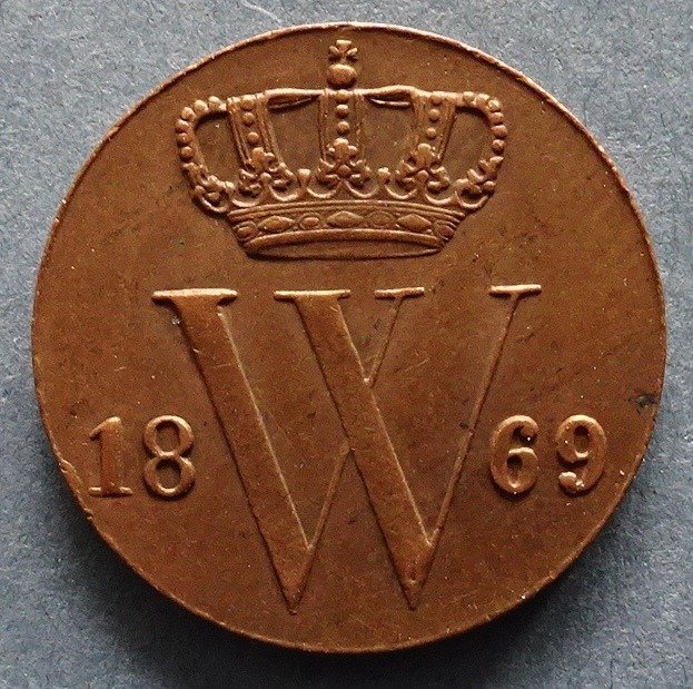 Netherlands. Willem III (1849-1890). 1/2 Cent 1869