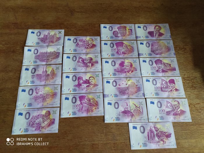 European Union - 20 x 0 Euro Souvenir banknotes 2018/21