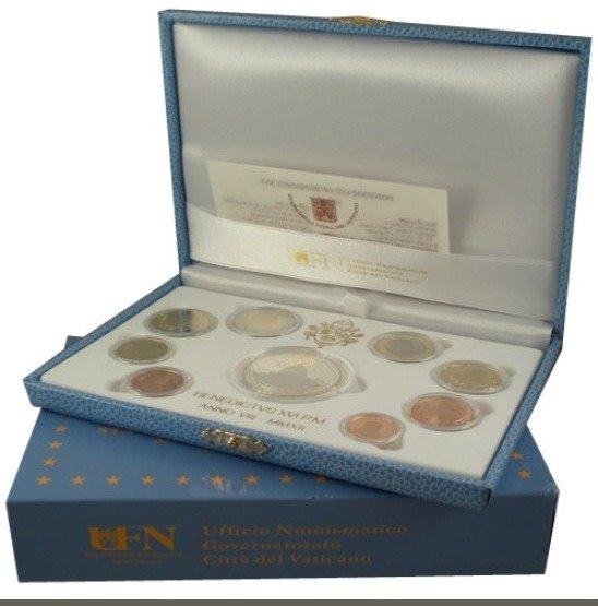 Vatican. Year Set 2012 Proof Benedictus XVI incl silver 20 Euro