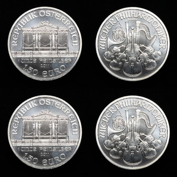 Österreich. 1 1/2 Euro 2011  "Vienna Philharmonic" (2 coins)
