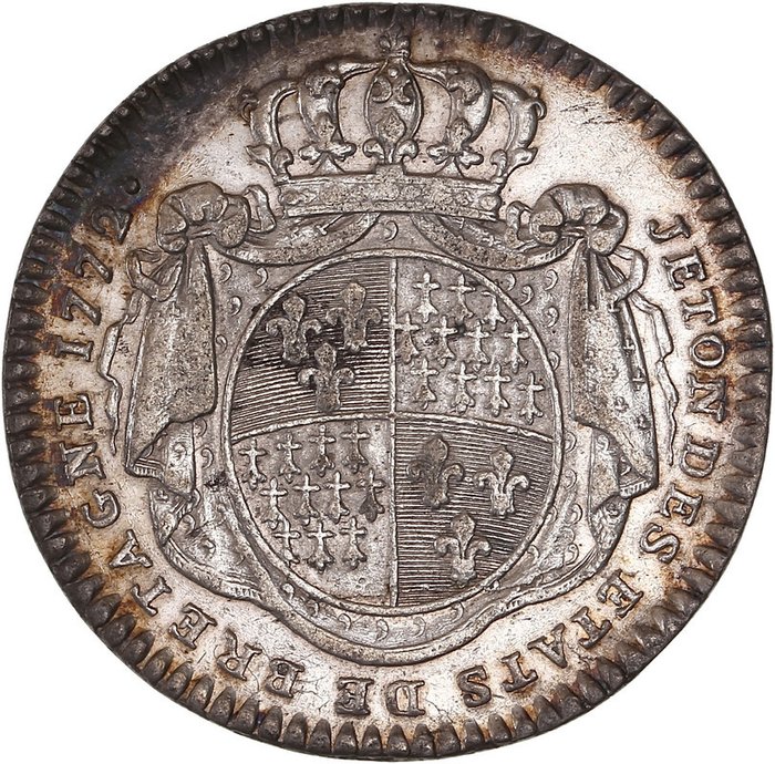 France. Jeton en argent "Louis XV. Etats de Bretagne 1772"