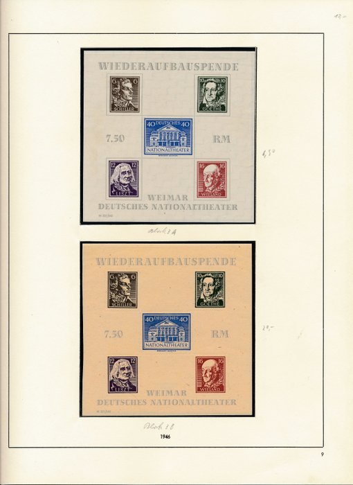 Sovjet-bezettingszone 1945/1949 - Advanced collection on SAFE album pages with block #3 A/B and general issues