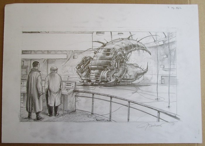 Bosschaert, Jan - Originele tekening in potlood - Jaguar 1 - Het visioen - (2001)