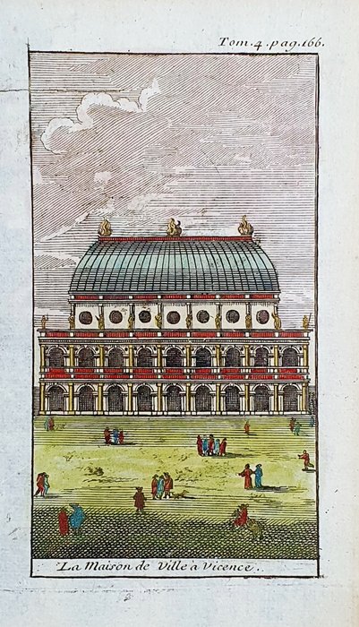 義大利, Veneto, Vicenza; Alexandre de Rogissart / Pierre Van der Aa - La Maison de Ville a Vicence - 1701-1720