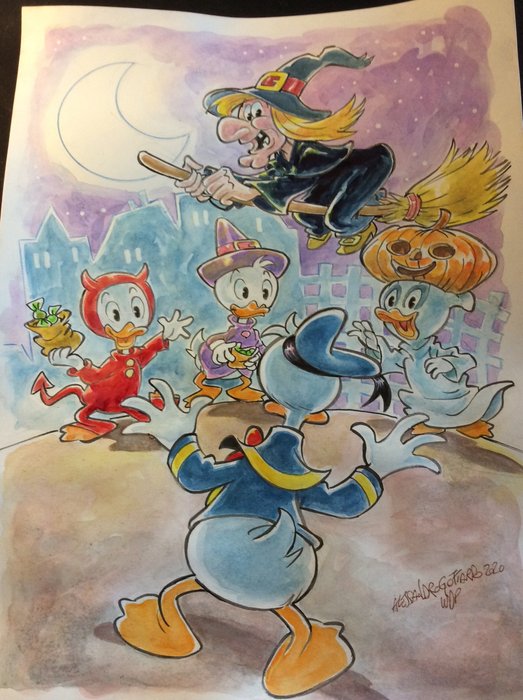 Donald Duck - “Halloween insieme ai migliori” - Page volante - Exemplaire unique - (2020/2020)