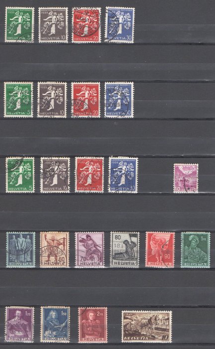 Suisse 1881/1942 - Collection - Michel 2017 - 36-44....+ 1851 - "RAYON I" 9II.