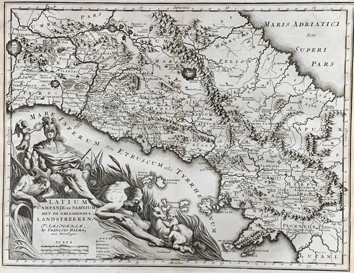 義大利, Centro Italia; Giacomo Cantelli / François Halma - Latium Campania et Samnium - 1681-1700