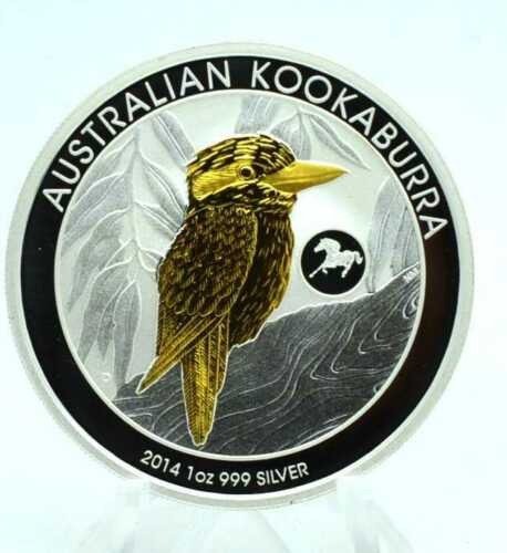 Australie. 1 Dollar 2014 Kookaburra privy Pferd  - gilded - 1 Oz