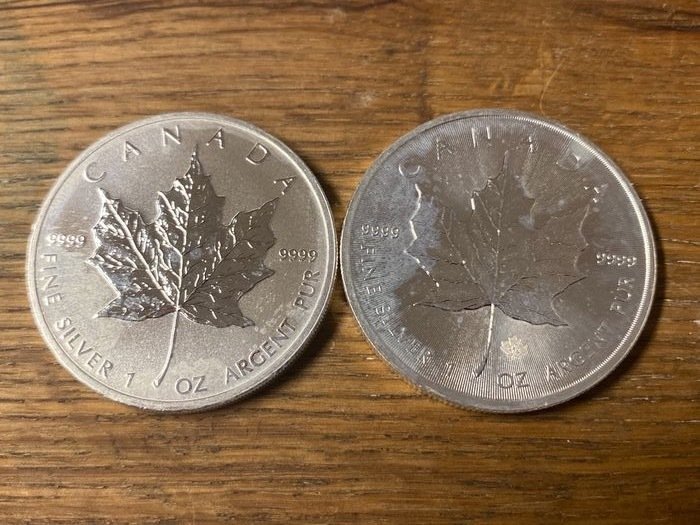 Canada. 5 Dollars 2011/2014 - Maple Leaf 2 x 1 Oz