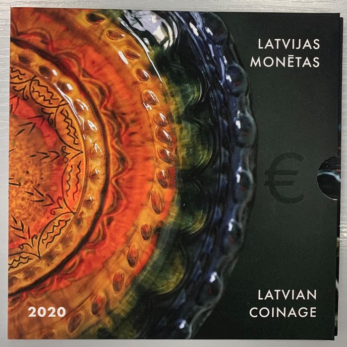 Lettland. Year Set 2020, avec la 2 Euro commémorative "Céramique de Latgale"