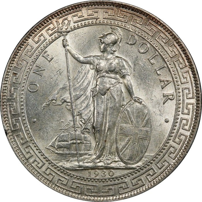 Brits Hongkong. Trade Dollar 1930, PCGS MS62