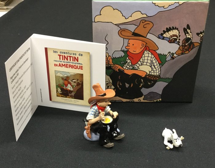 Tintin - Moulinsart Réf. 46529 - Figurine métal – Tintin en Amérique - Collection VO - (2020)
