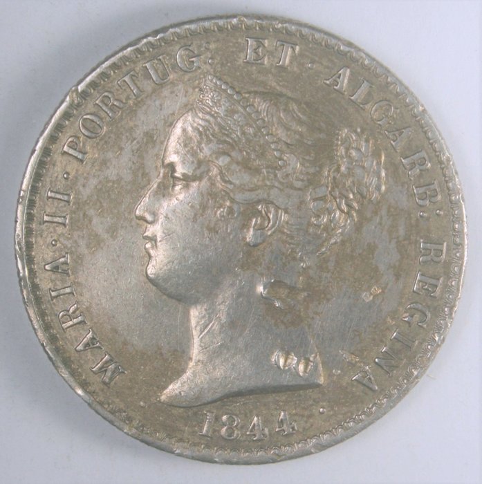 Portugal. D. Maria II (1834-1853). 10 Tostões (1.000 Reis) 1844