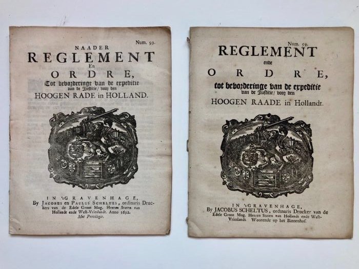 Hoge Raad van Holland - Reglementen van orde - 1658/1692