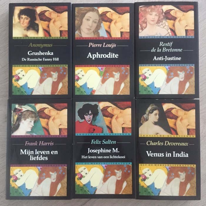 Erotische klassieken uit de wereldliteratuur - Lot met 6 delen uit de reeks - 1987