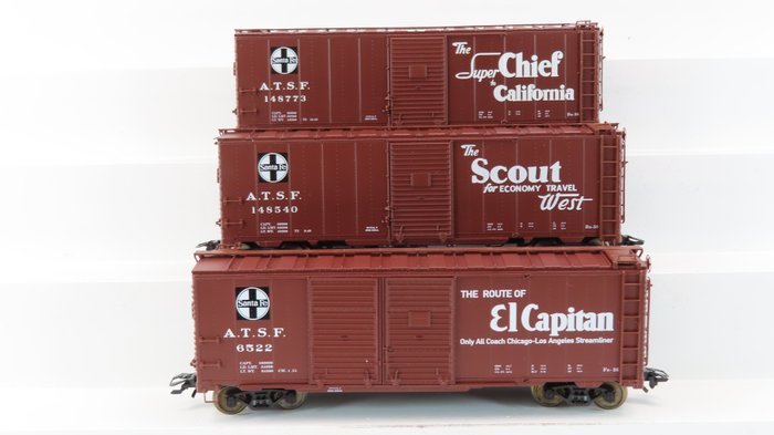 Märklin H0 - 45651 - Freight wagon set - 3-piece set, Boxcars - Santa Fe