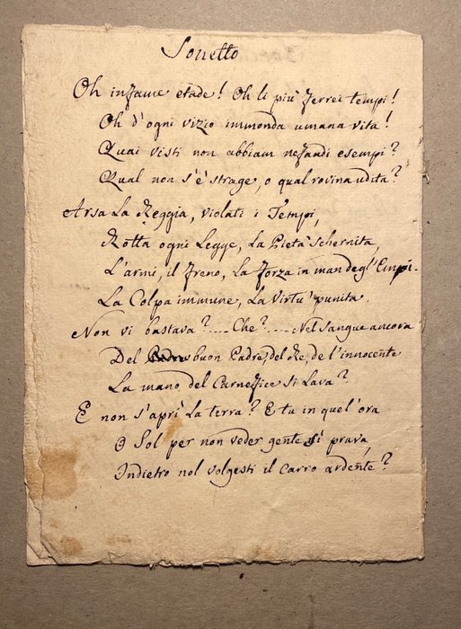Vittori Alfieri's Secretaries - Copies of sonnets and poems - 1790