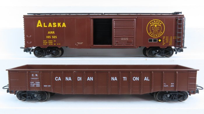 Märklin H0 - 4860 - Freight wagon set - Set of 2x 4-axle "Boxcar" and high open boxcar - Canadian National, Alaska Railroad