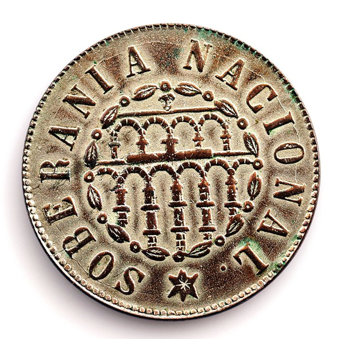 España-Segovia. Gobierno provisional. 25 milésimas de escudo 1868 - RARA Y ESCASA