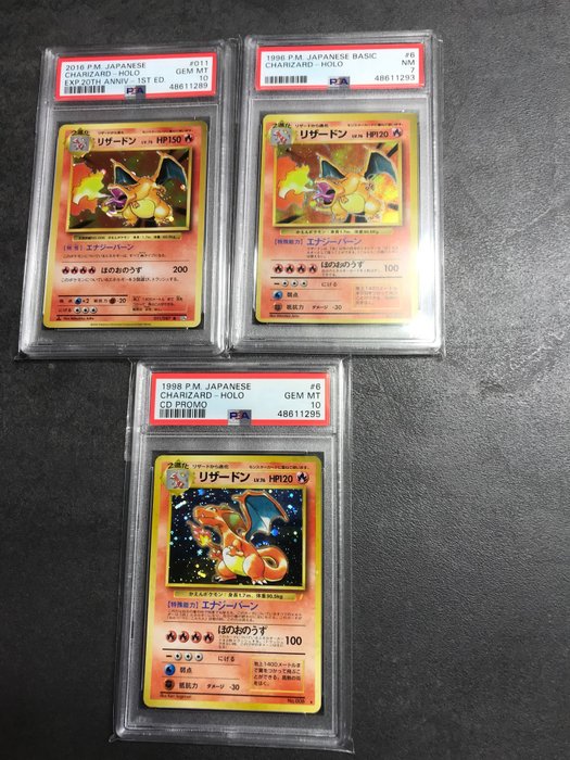 The Pokémon Company - Graded Card 3 Topcharizards japans graded by psa