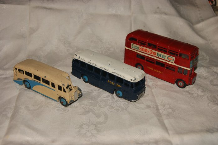 Dinky Toys - 1:48 - First Issue "B-O-A-C Airport Coach" no.283 - 1957 - First Original Issue  Two-Tones "SINGLE DECK Bus"no.29E - 1 / "ROUTEMASTER ESSO Bus"no.289 - 1964