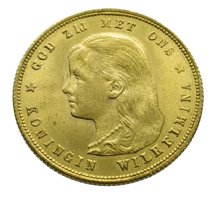 Netherlands. Wilhelmina (1890-1948). 10 Gulden 1897 Parels los